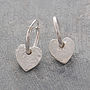 Heart Sterling Silver Small Hoop Earrings, thumbnail 3 of 5