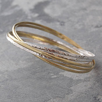 Gold Plated And Sterling Silver Russian Bangle, 4 of 5