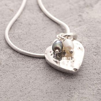 Heart June Pearl Birthstone Sterling Silver Pendant, 2 of 5