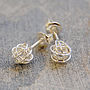 Tiny Gold Plated Silver Nest Stud Earrings, thumbnail 2 of 3