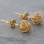 Tiny Gold Plated Silver Nest Stud Earrings, thumbnail 1 of 3