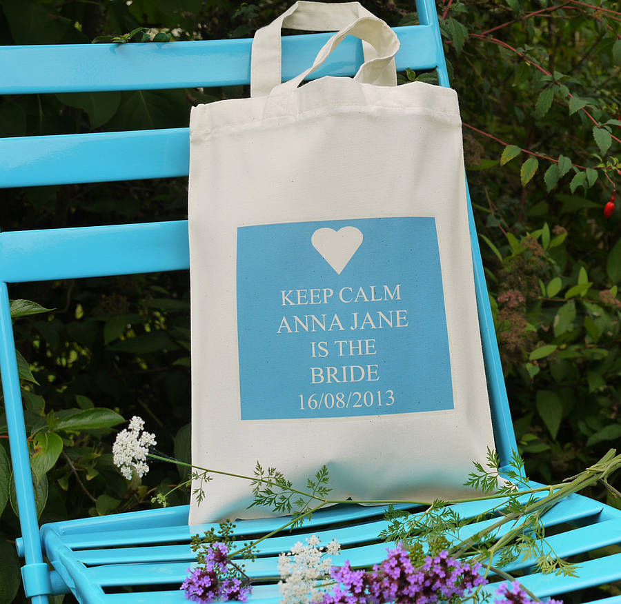 Personalised Keep Calm 'Bride' Bag By Andrea Fays | notonthehighstreet.com