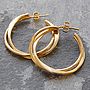 Interwoven Gold Plated Silver Hoop Earrings, thumbnail 5 of 7