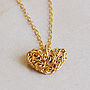Mesh Heart Gold Plated Sterling Silver Necklace, thumbnail 1 of 8