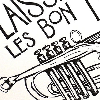 'Les Bon Temps' Linocut Print, 3 of 3