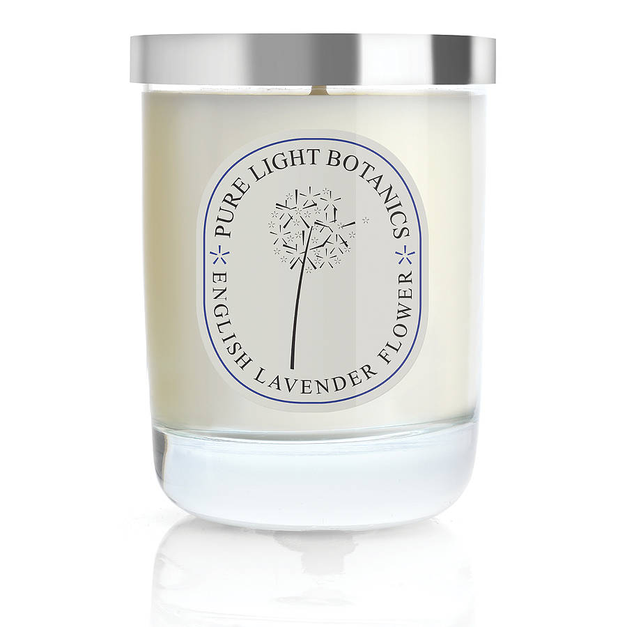 calming lavender flower natural candle by pure light botanics