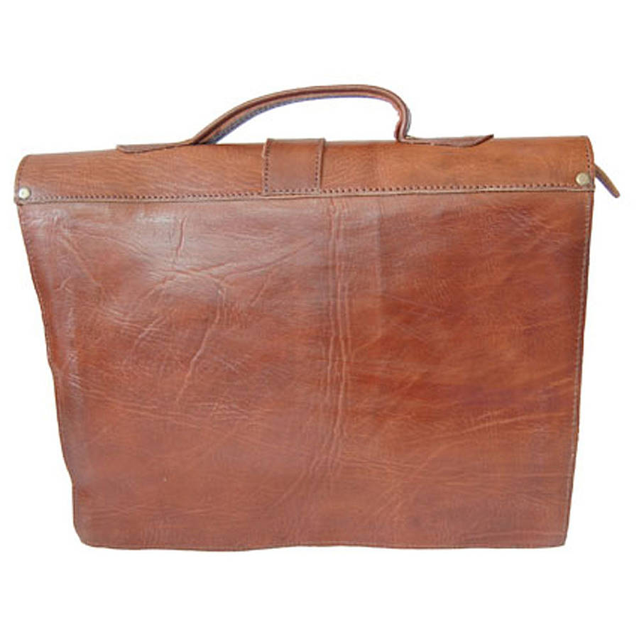 satchel cartable leather briefcase by ismad london | notonthehighstreet.com