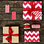 Recycled Red Chevron White Wrapping Paper, thumbnail 2 of 10