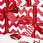 Recycled Red Chevron White Wrapping Paper, thumbnail 6 of 10