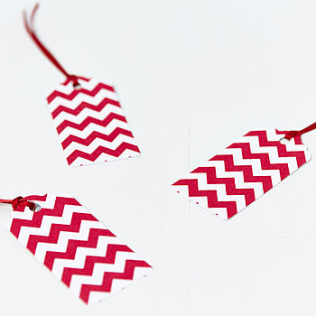 Recycled Red Chevron White Wrapping Paper, 8 of 10