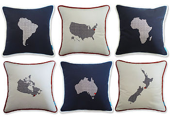 Embroidered Countries Cushions, 5 of 8