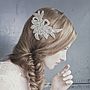 Vivien Diamante Abstract Leaf Wedding Comb, thumbnail 3 of 5