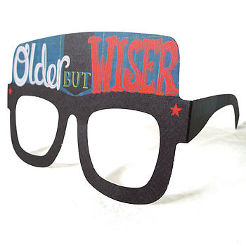 'Older But Wiser' Greetings Card Glasses, 3 of 8