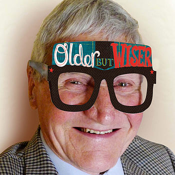 'Older But Wiser' Greetings Card Glasses, 2 of 8