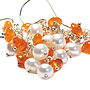 Pearl Carnelian Cluster Earrings In Silver, thumbnail 1 of 5