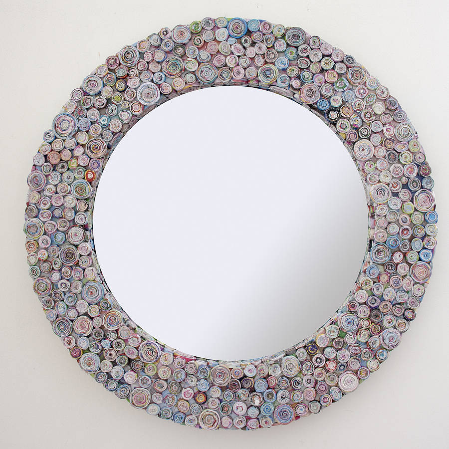 multicoloured recycled round mirror by decorative mirrors online ...