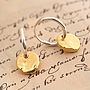 Hoop Earrings With Gold Plated Silver Disc, thumbnail 1 of 8