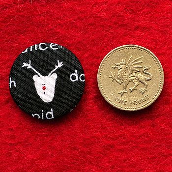 ''Christmas Reindeer'' Christmas Stocking Filler Badges, 2 of 2