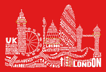 London Skyline Typography Print, 9 of 10