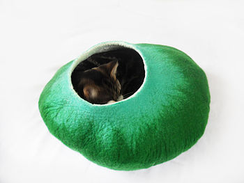 In The Meadow Cat Bed Handmade From Wool, 3 of 3