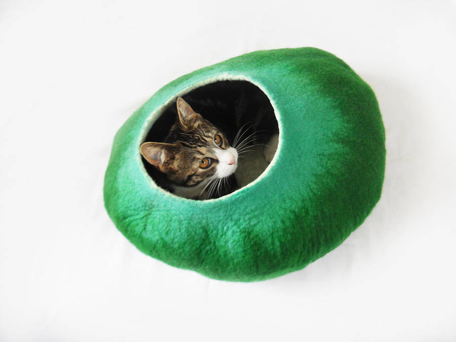 In The Meadow Cat Bed Handmade From Wool, 1 of 3