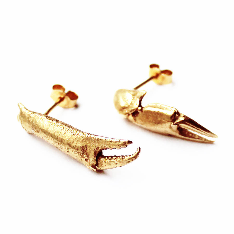 crab claw earrings by kate gilliland jewellery