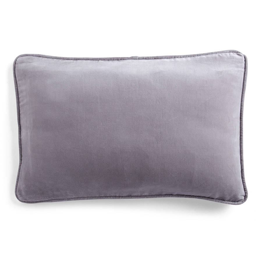 velvet rectangular cushion in eight colours by home address ...