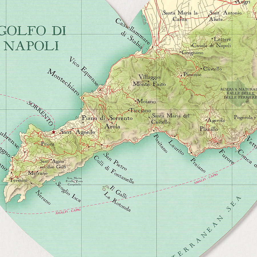 Карта coast. Амалфи Коаст Италия на карте. Амальфи Италия на карте. Амальфитанское побережье на карте. Позитано и Амальфи на карте.