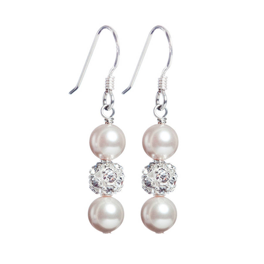 Pearl And Crystal Bead Earrings By Vivien J | notonthehighstreet.com