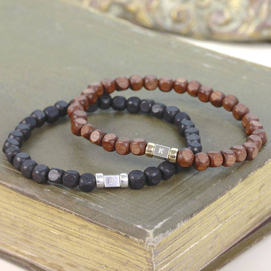 personalised men's initial bracelet by lisa angel