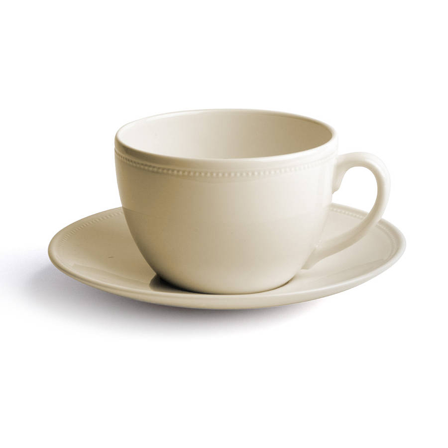 creamware cup and saucer by home address
