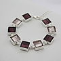Silver Bracelet With Murano Glass Squares, thumbnail 5 of 7