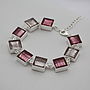 Silver Bracelet With Murano Glass Squares, thumbnail 1 of 7