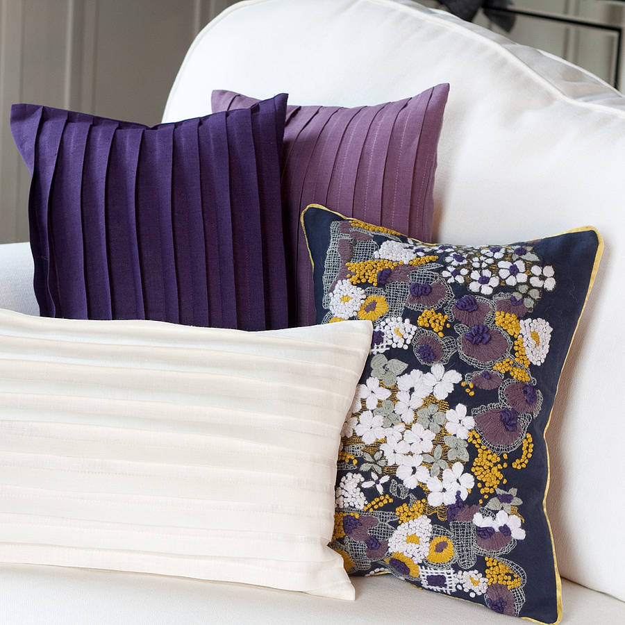 pleated linen cushion cover by jodie byrne