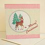 Retro Style Festive Deer Christmas Card, thumbnail 2 of 3