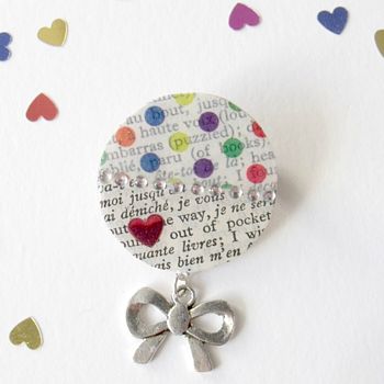 Spotty Upcycled Vintage Paper Brooch, 3 of 3