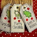 Personalised Christmas Tags By Sew Very English | notonthehighstreet.com