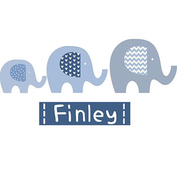 Elephant Name Fabric Wall Stickers, 5 of 7