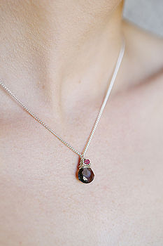Navy Teal Quartz Gemstone Necklace, 4 of 9