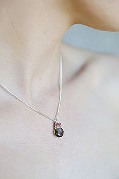 Navy Teal Quartz Gemstone Necklace, 5 of 9