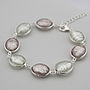 Silver Bracelet With Murano Glass Ovals, thumbnail 1 of 9