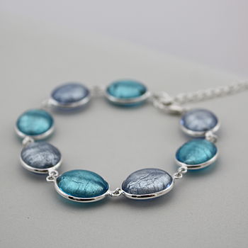Silver Bracelet With Murano Glass Ovals, 9 of 9