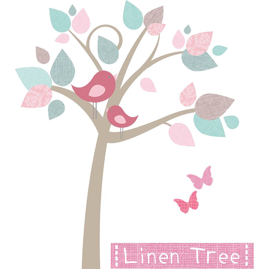 Linen Tree Fabric Wall Sticker By Littleprints