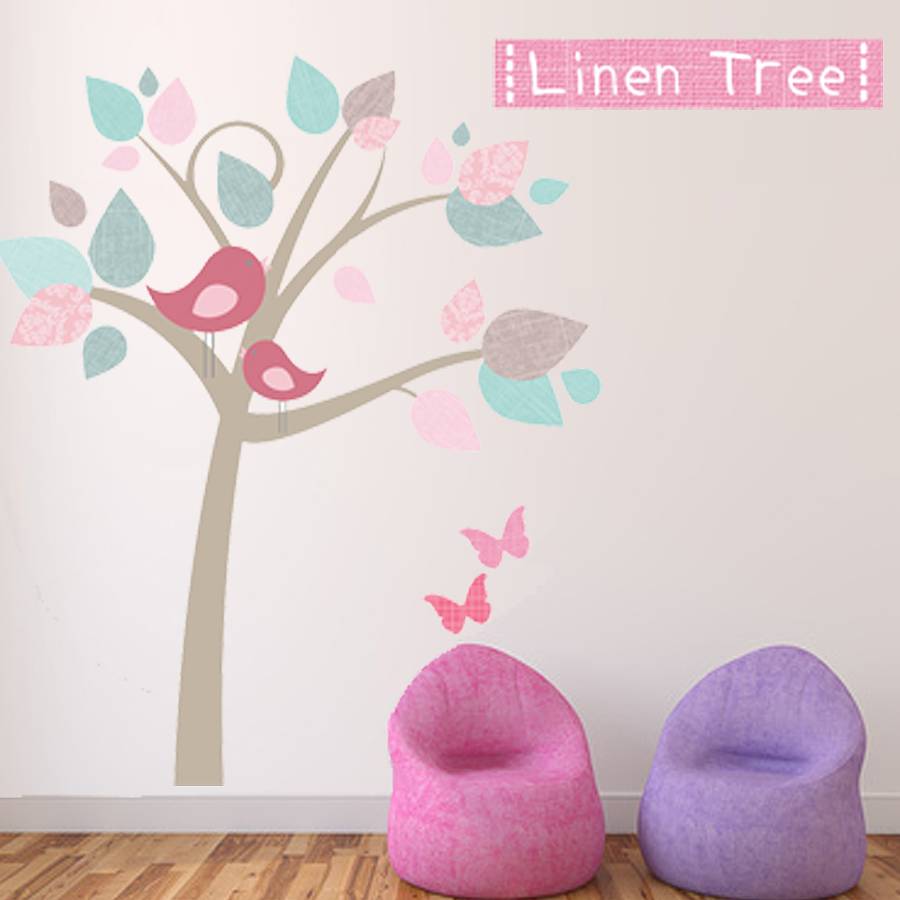 Linen Tree Fabric Wall Sticker By Littleprints
