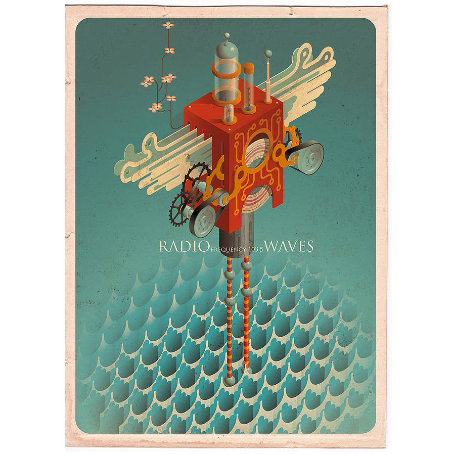 Radio Waves Art Print By Pack And Tickle