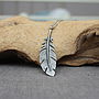Handmade Silver Oxidised Feather Pendant, thumbnail 2 of 3