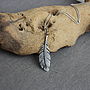 Handmade Silver Oxidised Feather Pendant, thumbnail 3 of 3