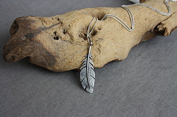 Handmade Silver Oxidised Feather Pendant, 3 of 3