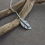 Handmade Silver Oxidised Feather Pendant, thumbnail 1 of 3