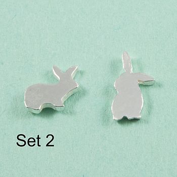 Sterling Silver Rabbit Earrings, 5 of 12